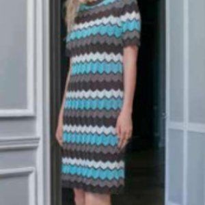 ETCETERA KNIT CHEVRON DRESS